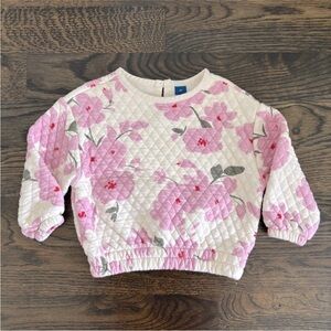 Old Navy Kids Floral Quilted Sweater - Pink & White
